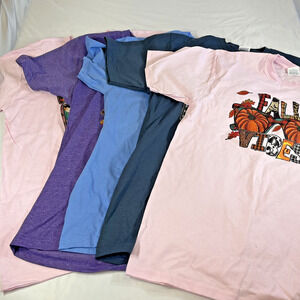 Mixed Brand Fall Graphic T-Shirts Lot of 5 Women’s Medium Pumpkin Autumn Theme